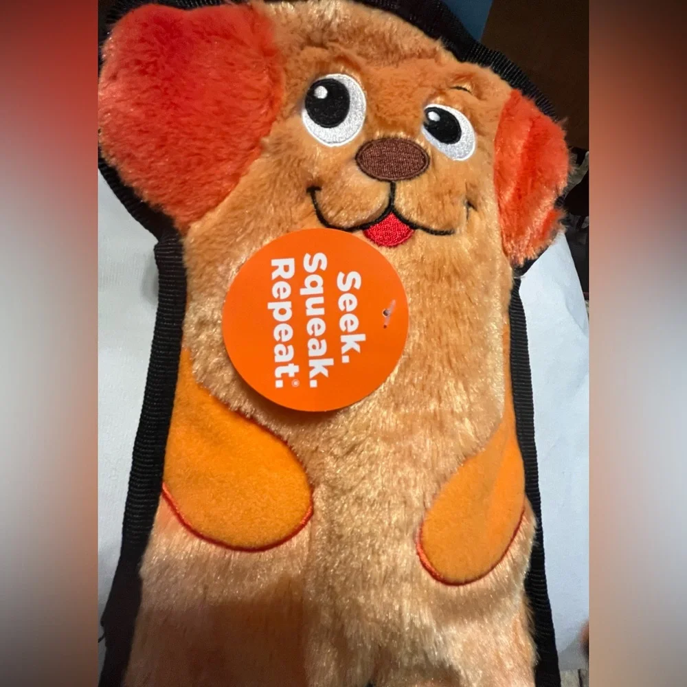 NWT Outward Hound Durablez Orange Plush Dog Toy